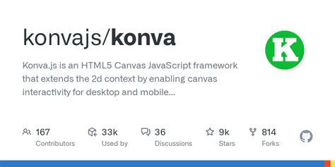 js is an HTML5 Canvas JavaScript framework that extends the 2d context by enabling canvas interactivity for desktop and mobile applications. . Konva github